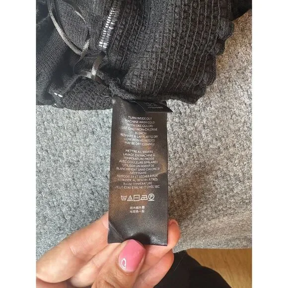 Free People Halter Top Women XL Black Feminine Delicate Summer Low Back Tank - Picture 6 of 8